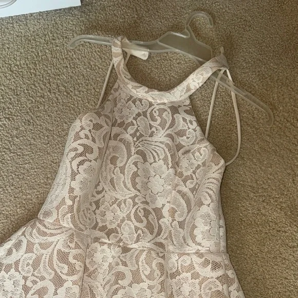 Windsor Cream Halter A-Line Dress - Picture 3 of 6